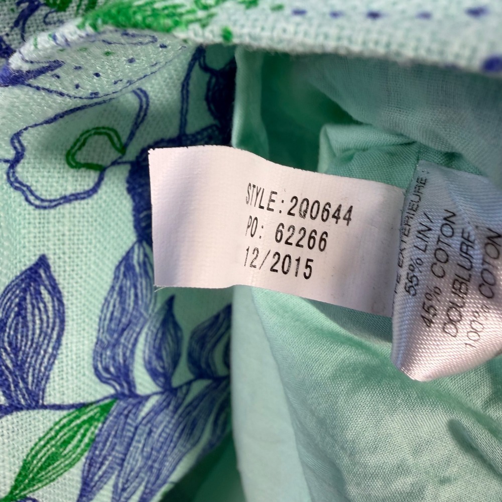 Vineyard Vines Linen Cotton Shift Dress Floral Tunic Dress 12 Preppy Coastal - Picture 16 of 16